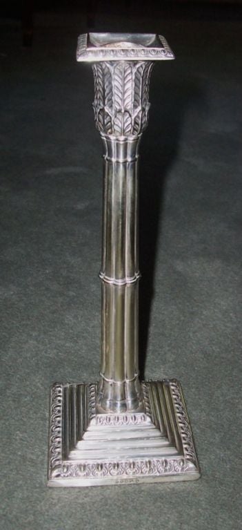 Fine Pair of Sheffield Silver Plated Candlesticks