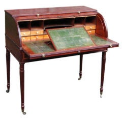 Antique Sheraton Style Mahogany Cylinder Desk