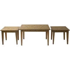 Set of 3 Orientaliste style coffee tables