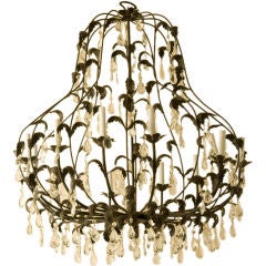 Black painted metal chandelier