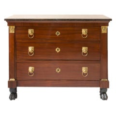 Empire period 3 drawer mahogany commode