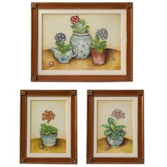 3 framed watercolors