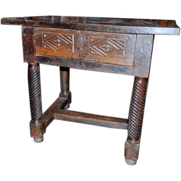 17th Century Spanish Table Turned Legs