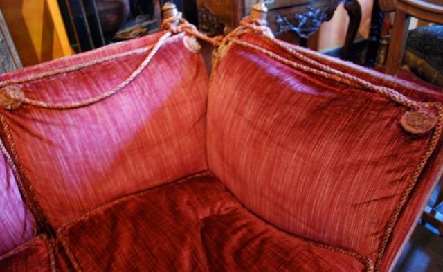 Beautiful and comfortable 1920's classic Knole sofa upholstered in silk velvet.