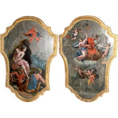Pair of Early 18th Century Venetian Verre Eglomise Mirrors