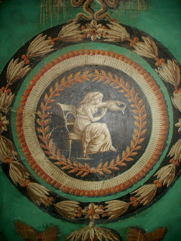 Rare Pair 18th Century Painted Wallpaper Panels 1