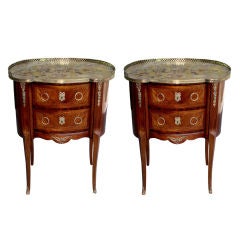 Pair of Kingwood Louis XVI Style End Tables