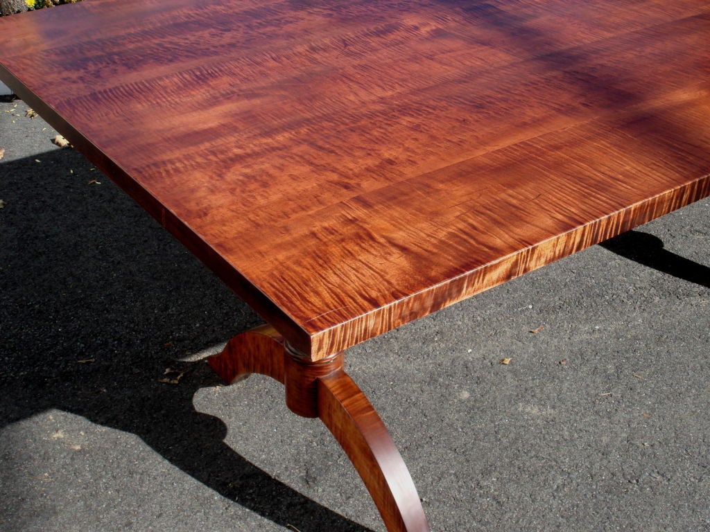 20th Century Shaker Style Solid Tiger Maple Dining Table