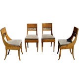 Four Period Italian NeoClassical Pearwood Chairs