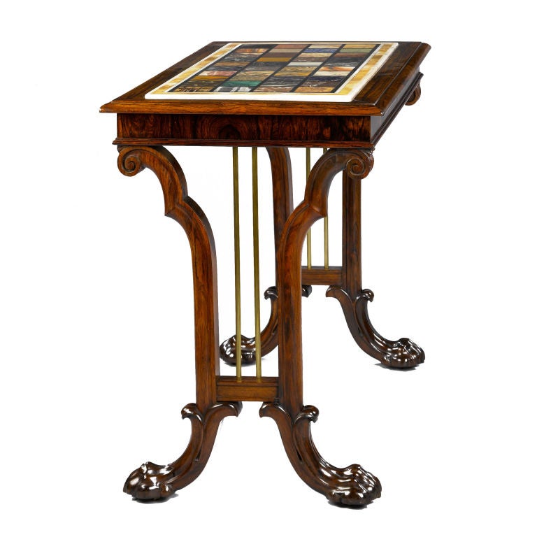 A FINE QUALITY WILLIAM IV ROSEWOOD SIDE TABLE