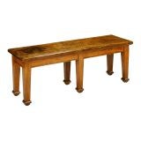 AN ANGLO INDIAN SATINWOOD HALL BENCH