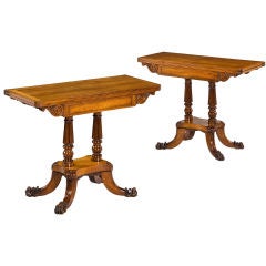 A PAIR OF EARLY 19TH CENTURY ANGLO-CHINESE CARD TABLES IN PADOUK