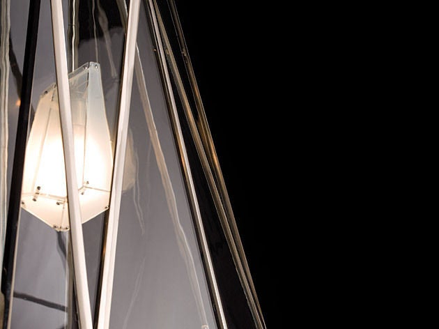 Pair Of Lambert Glass & Paktong Wall Sconces By Matali Crasset