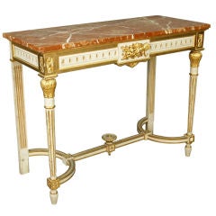 Louis XVI Style Painted Gold Gilt Console