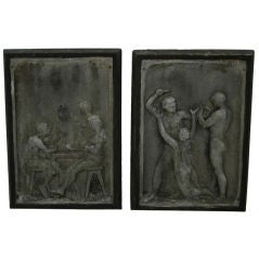 Pair of Metal Relief Panels