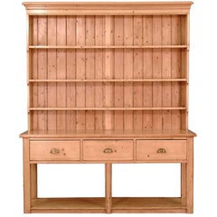 English 19th Century Pine Pot Board Dresser