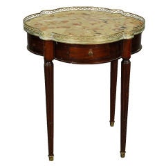 Marble Top Gueridon with Brass Gallery
