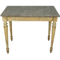 Painted Louis XVI Style Marble Top Console