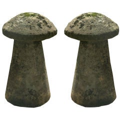 Antique Pair of English 19th Century Staddle Stones