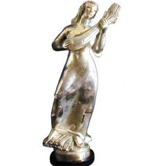 "The Harvest, " Soviet-era Allegorical Sculpture, Silver and wood