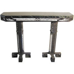 Fer Forge (Wrought Iron) Console Table w/ Greek Key Motif