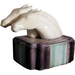 Têtes de chevaux Art déco par Goldscheider-Everlast