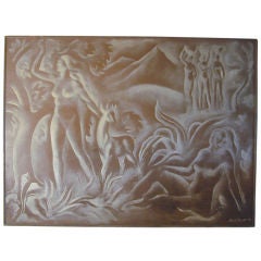 1936 Art Deco Mural:  "Nudes in a Balinese Landscape"