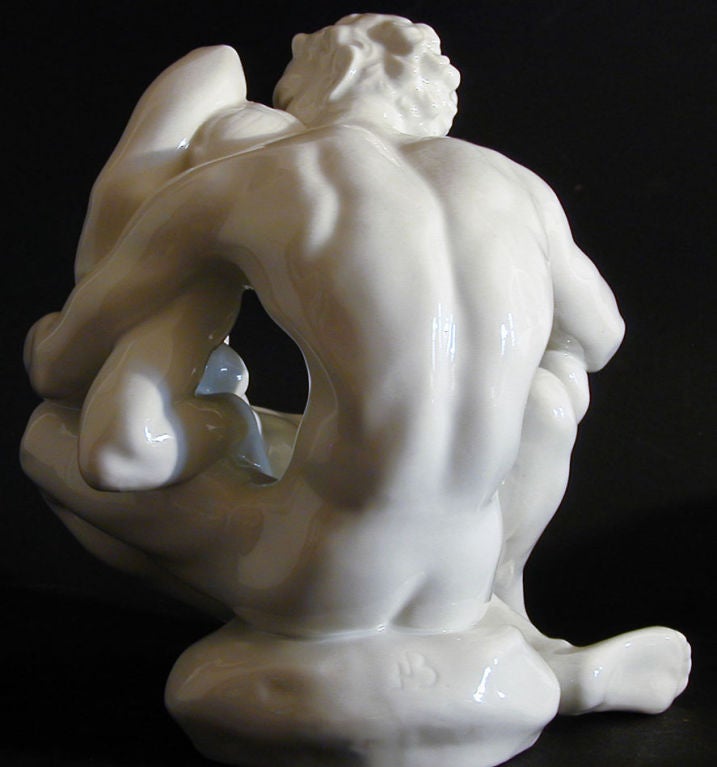 Danish Embracing Couple:  Rare Porcelain by Dahl-Jensen