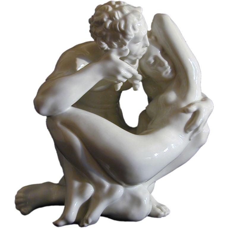 Embracing Couple:  Rare Porcelain by Dahl-Jensen