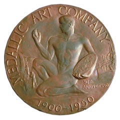 Rare Pair of Allegorical Plaques for the Medallic Art Co., 1950