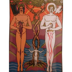 "War and Peace" color lithograph, dated 1929