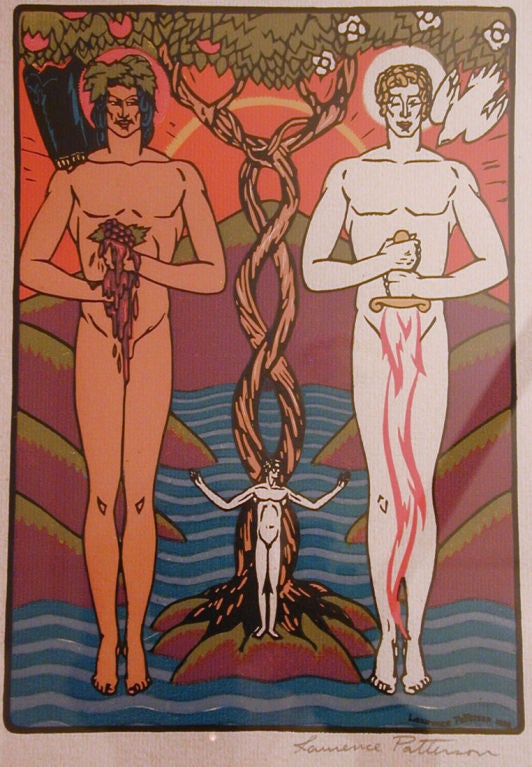 "War and Peace" color lithograph, dated 1929