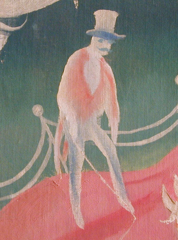 Masonite Circus, a Preparatory Painting for Murals at Carlyle Hotel