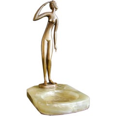 Antique Hagenauer Pin Tray with Bronze Nude