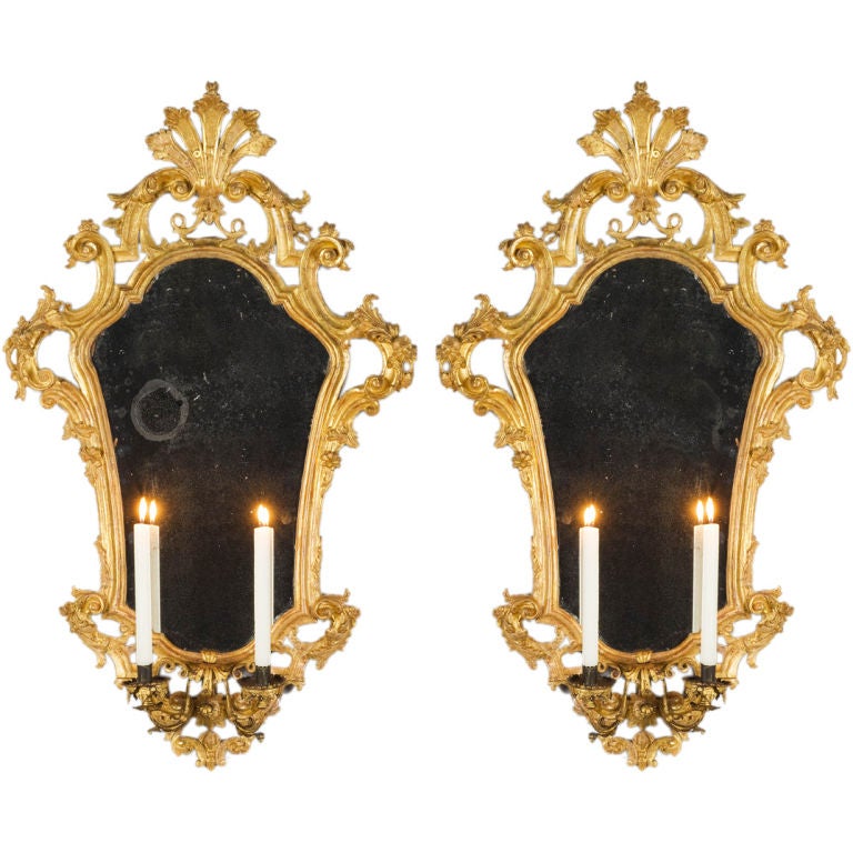 A PAIR OF VENETIAN GIRANDOLES