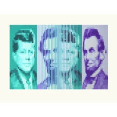 'John F Kennedy - Abraham Lincoln' screenprint by Yvaral 6