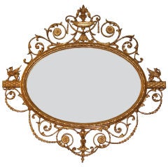 George III Giltwood Oval Mirror