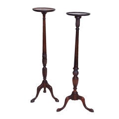Two Carved Mahogany Fern Stands