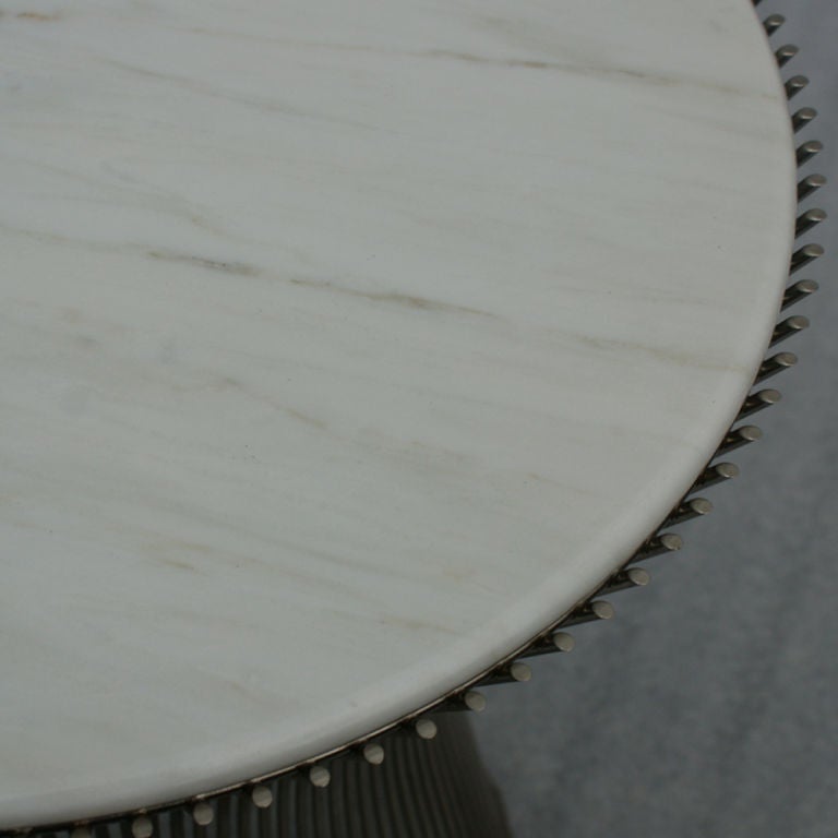 Pair Of Warren Platner Knoll Marble Side Tables/End Tables In Excellent Condition In Pasadena, TX