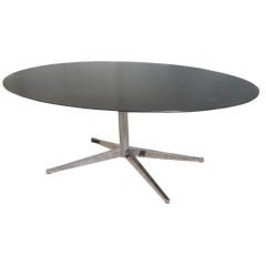 Florence Knoll Ebonized Oval Dining Table Desk