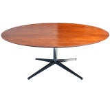Florence Knoll Round Mahogany Dining Table Desk