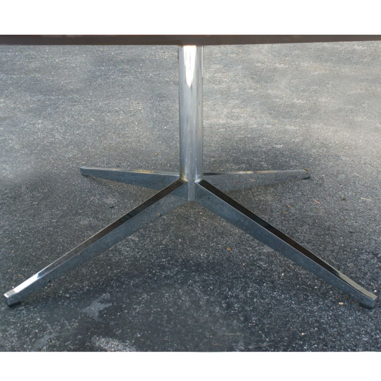 Florence Knoll Round Mahogany Dining Table Desk