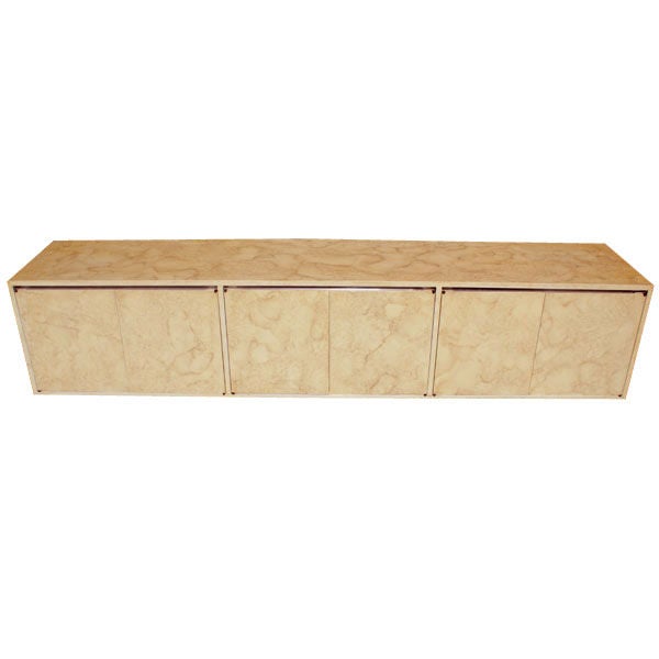 Milo Baughman For Directional Burled Hanging Buffet Credenza
