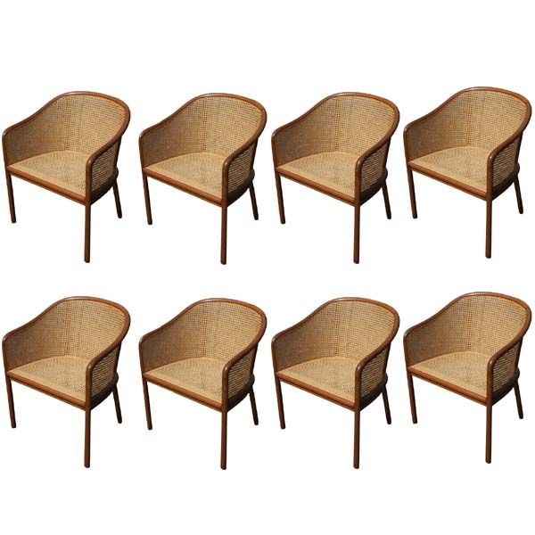Set of Eight Ward Bennett Cane Chairs
