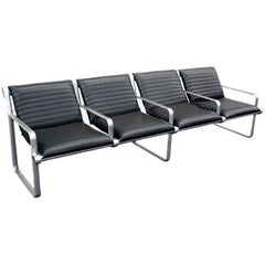 Vintage 8FT Hannah Morrison for Knoll Four-Seat Airport Seating  