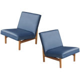 Pair Of Jens Risom Upholstered Slipper Chairs