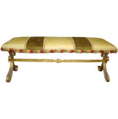 Large Gilded Iron Bench