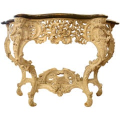 19c Napoleon III Louis XV Console with 2 Tops
