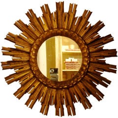 Sun Mirror in Wood