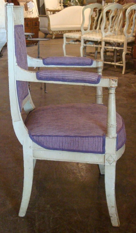 Directoire fauteuil with Manuel Canovas fabric.